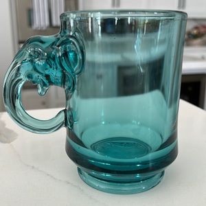 Vtg 1973 Nixon Agnew Political Aqua Blue Imperial Glass Elephant Mug